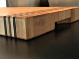 Maple End Grain Cutting Board with Walnut Accents