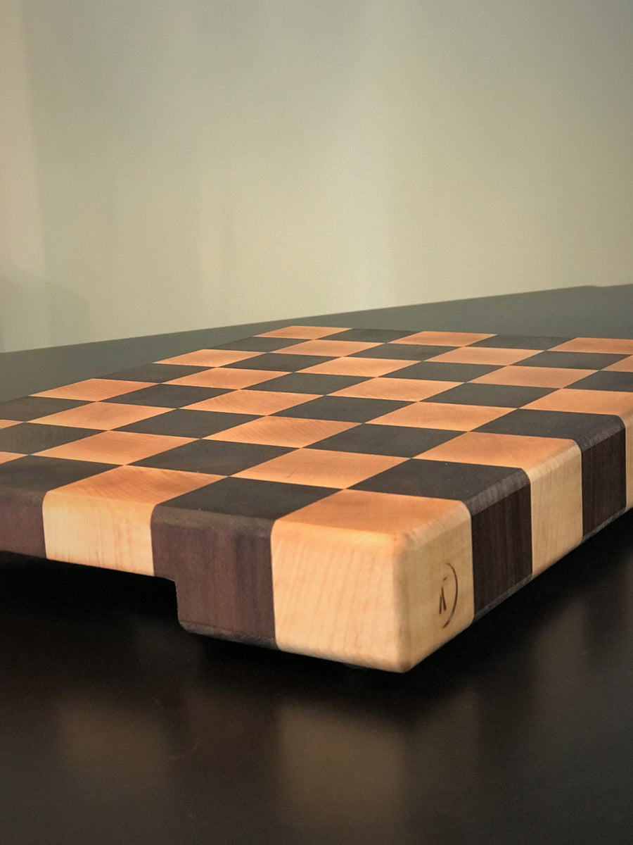 Walnut & Sugar Maple Checkered End Grain Cutting Boards