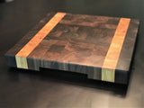 Walnut End Grain Cutting Board with Vertical Maple Trim