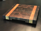 Walnut End Grain Cutting Board with Vertical Maple Trim