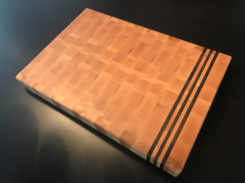 Maple End Grain Cutting Board with Walnut Accents
