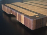Maple End Grain Cutting Board with Walnut Accents