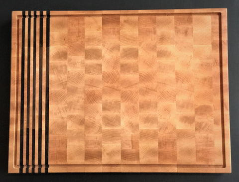 Maple End Grain Cutting Board with Black Walnut Accents